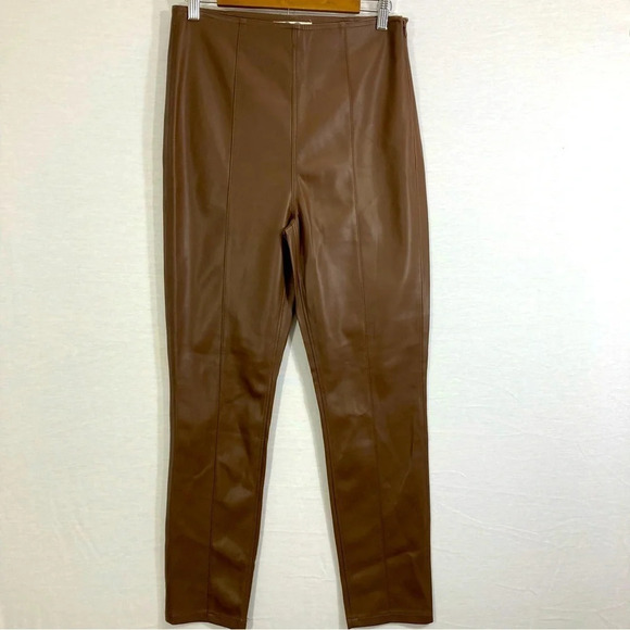 Free People We the Free Brown Faux Leather High Waist Pants size 30 - Picture 1 of 11